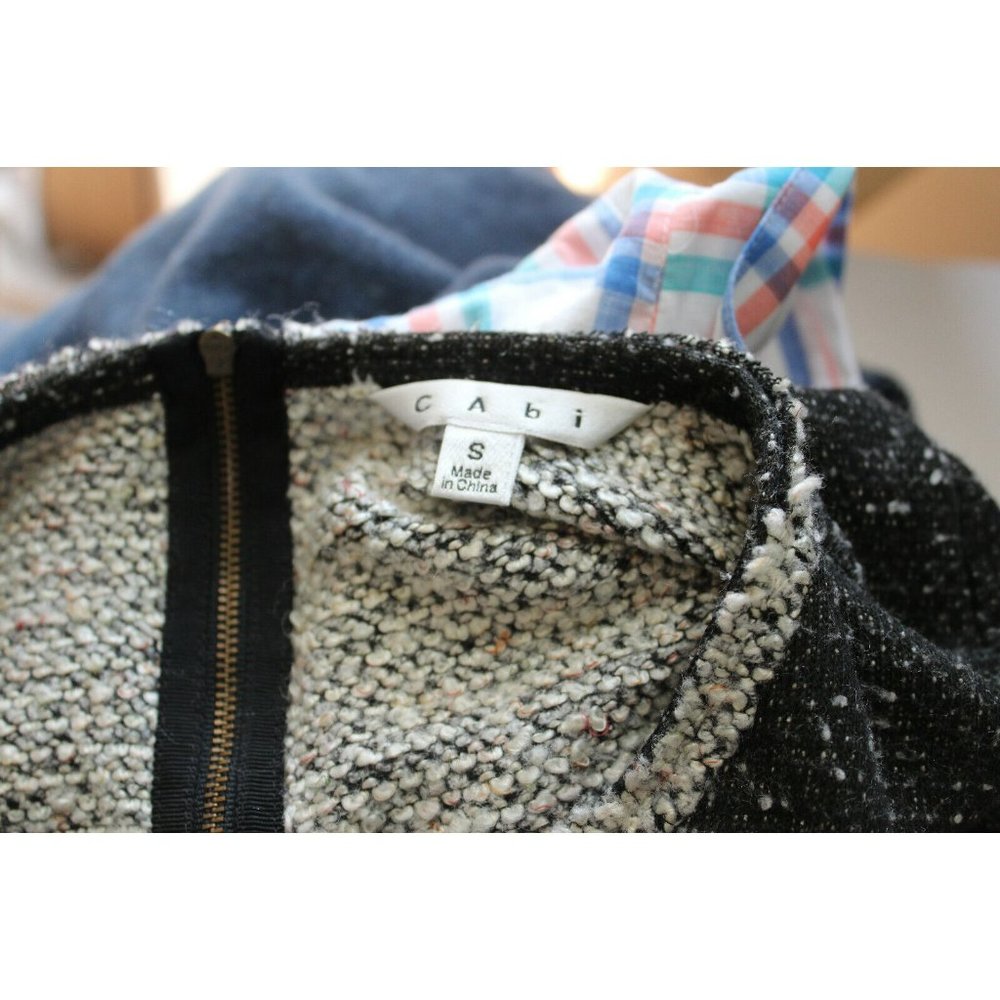 CAbi Womens Style 542 Black Grey Tweed Coco Shell Short Sleeve Sweater S - Picture 6 of 6